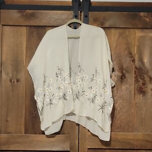 Floral Embroidered Kimono Cardigan